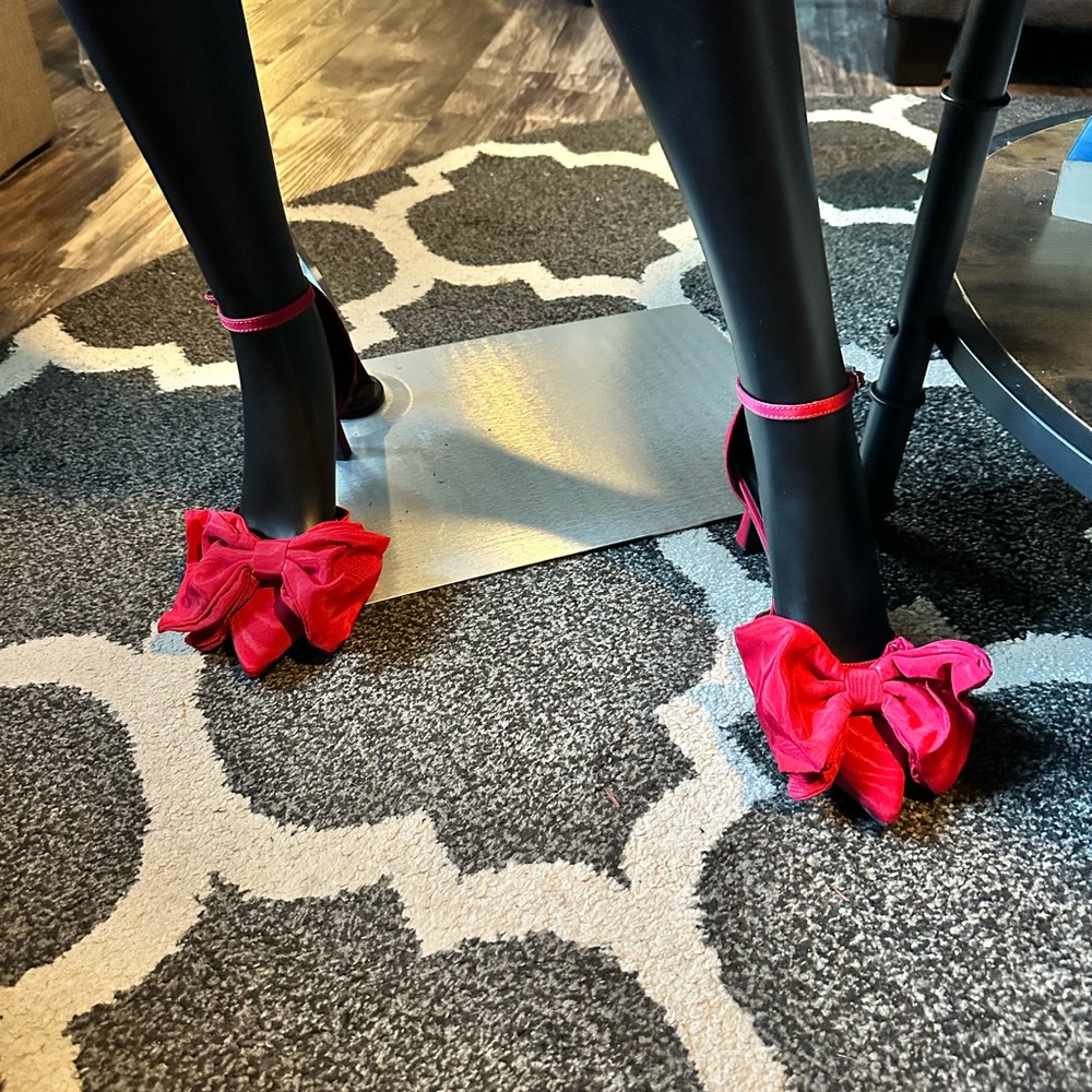 A New Day Red Heels with Bow Detail